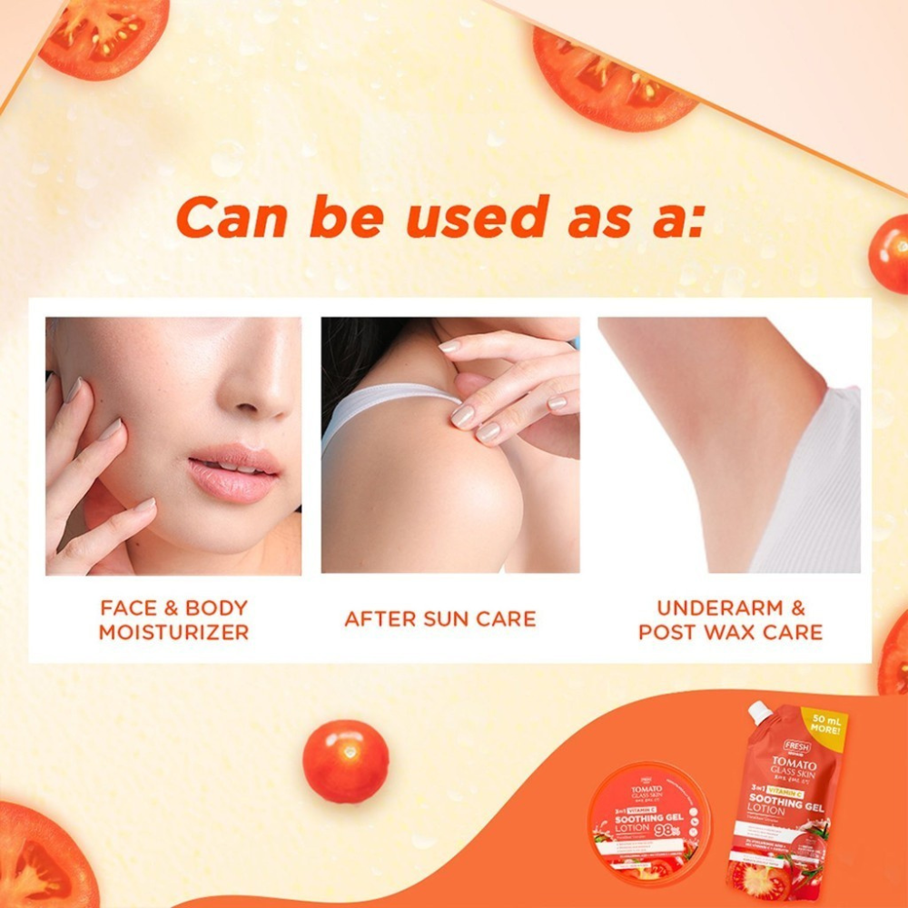 3 in 1 Vitamin C Tomato Glass Skin Soothing Gel Lotion Pouch