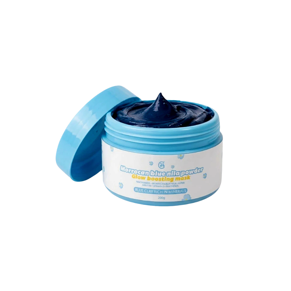G21 Moroccan Blue Nila Powder Glow Boosting Face & Body Mask
