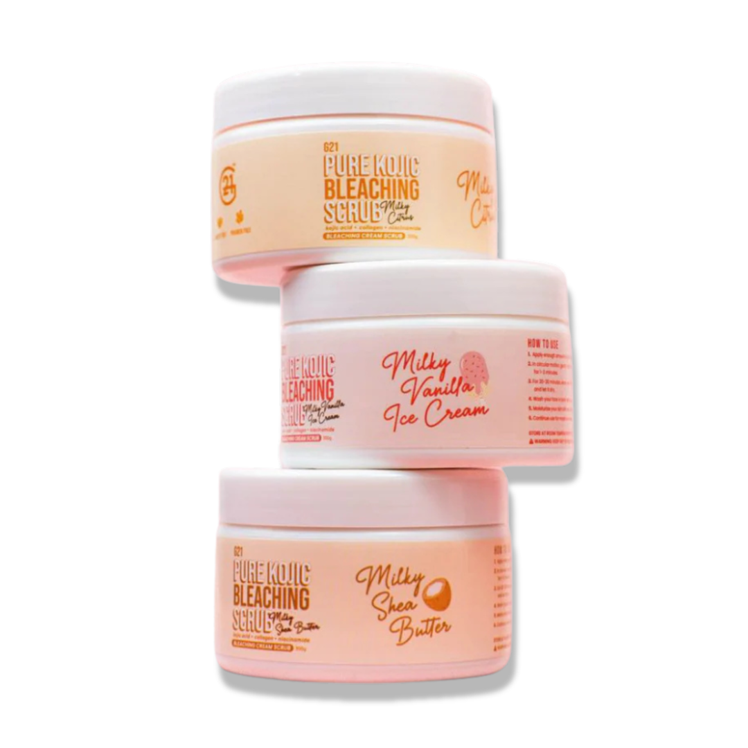 Three jars of Milky Way skincare products on a white background