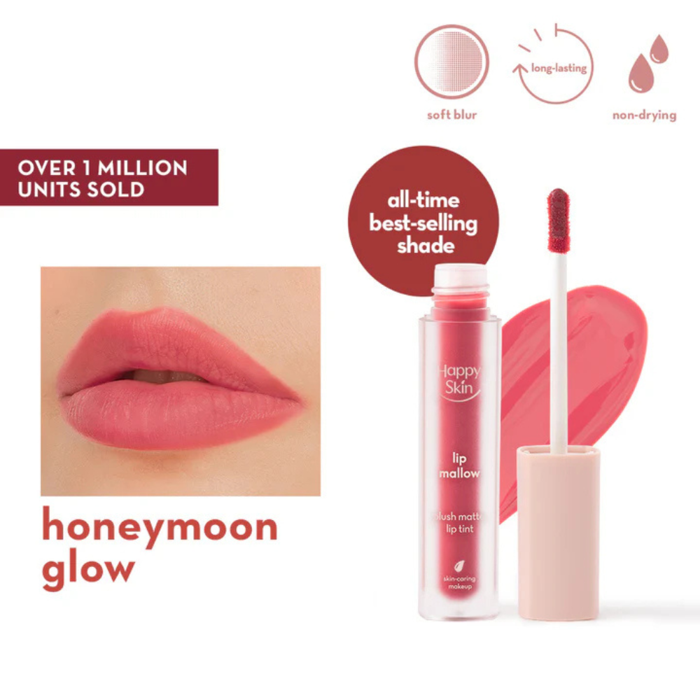 Happy Skin Lip Mallow Plush Matte Lip Tint- Honeymoon Glow