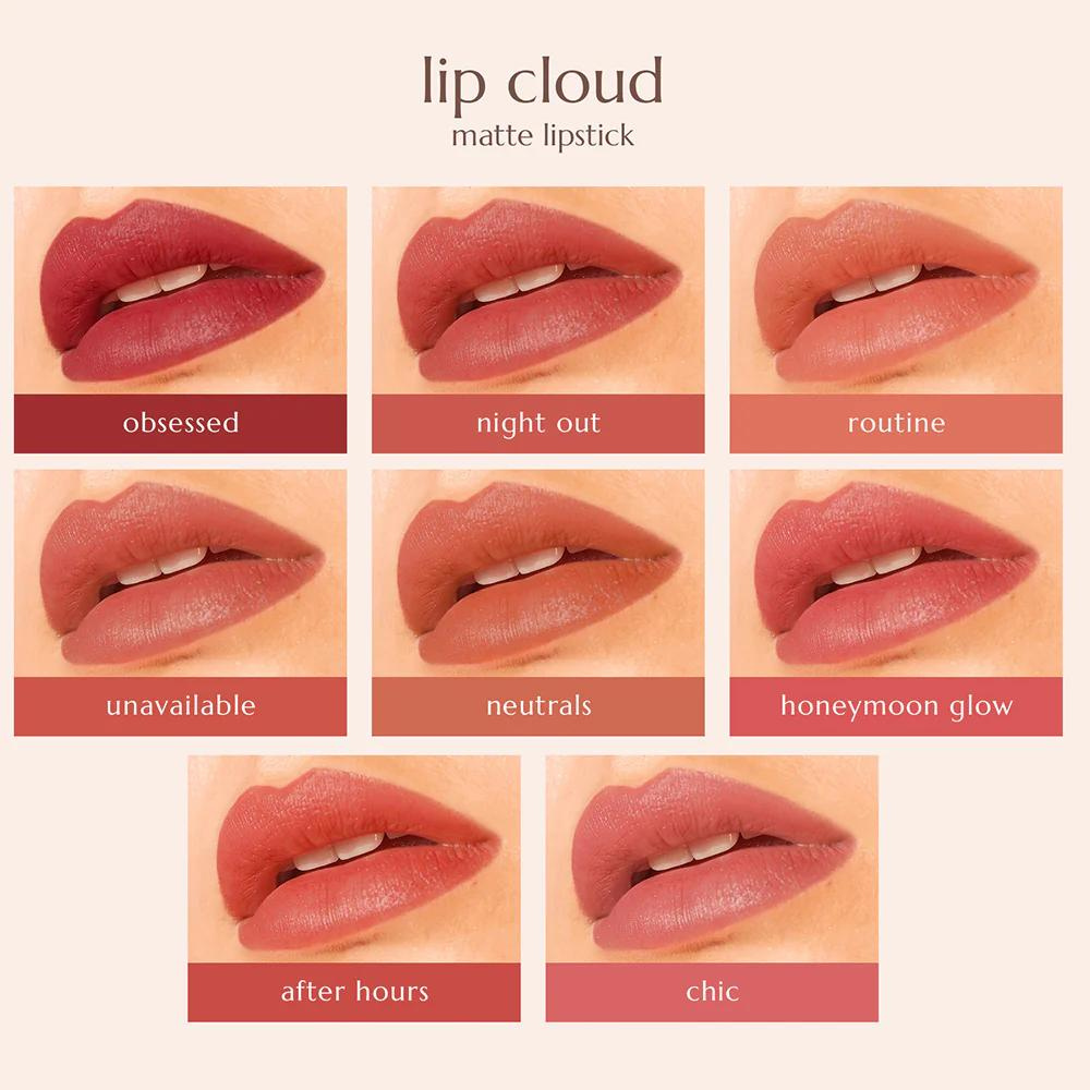 Happy Skin Lip Cloud Matte Lipstick Swatches