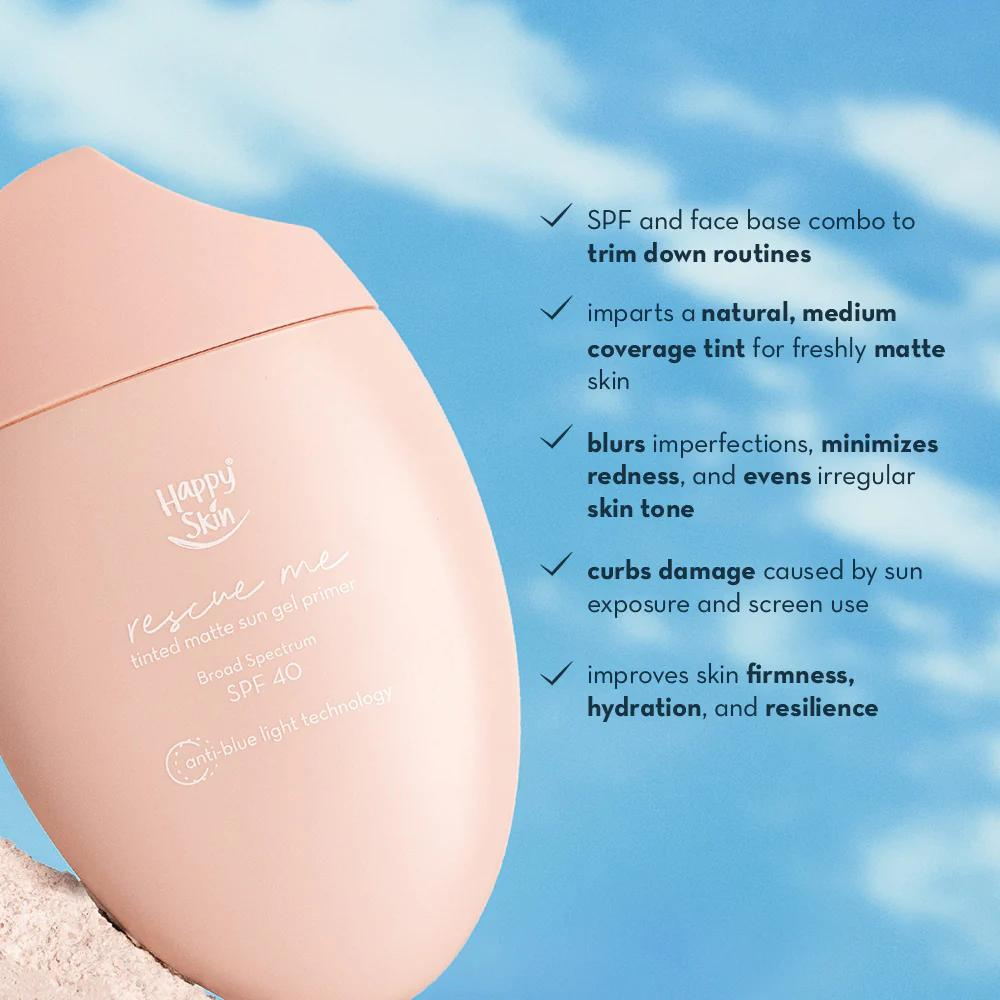 Happy Skin Rescue Me Tinted Matte Sun Gel Primer SPF40