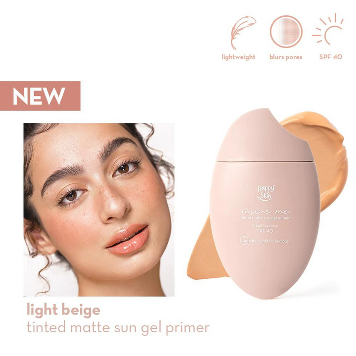 Happy Skin Rescue Me Tinted Matte Sun Gel Primer SPF40 Light Beige