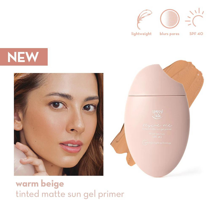 Happy Skin Rescue Me Tinted Matte Sun Gel Primer SPF40 Warm Beige