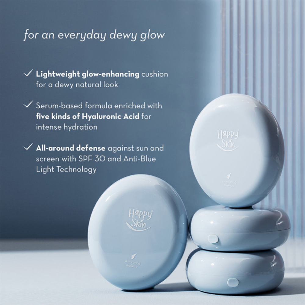 Happy Skin Second Skin Dewy Serum Cushion Foundation With SPF30