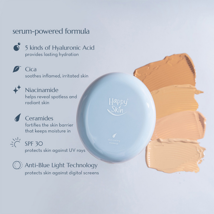 Happy Skin Second Skin Dewy Serum Cushion Foundation With SPF30