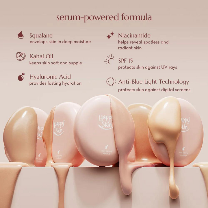 Happy Skin Second Skin Matte Serum Cushion Foundation With SPF15