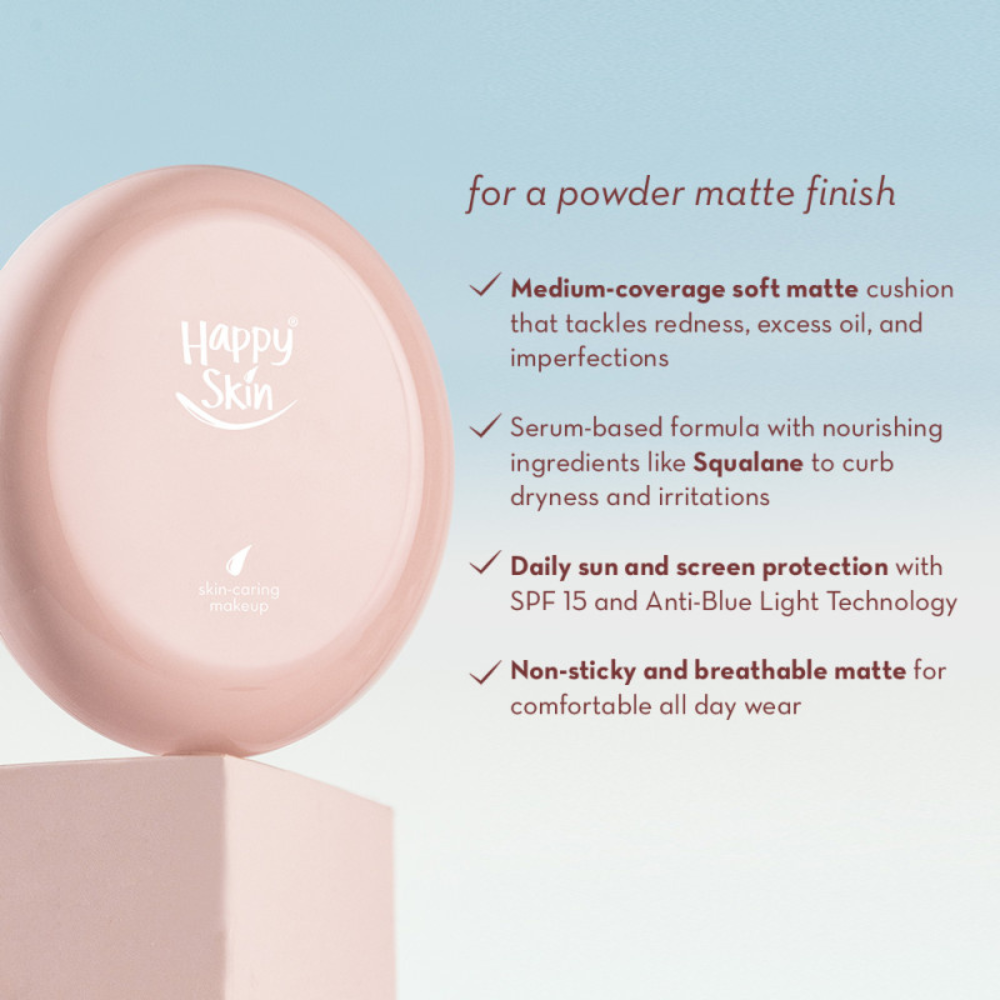 Happy Skin Second Skin Matte Serum Cushion - Light Beige