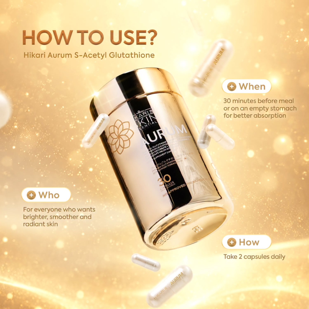 Hikari Skin Essentials Aurum S-Acetyl Glutathione Food Supplement — 30 – PNY BEAUTY