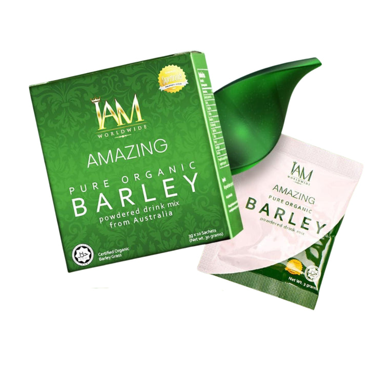 Amazing Pure Organic Barley Drink Mix with white background