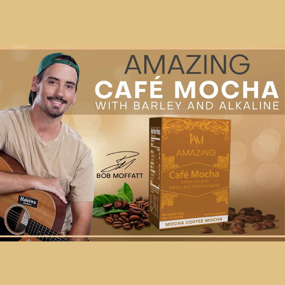 I AM Worldwide Amazing Cafe Mocha with Barley and Alkaline Powered Drink Mix