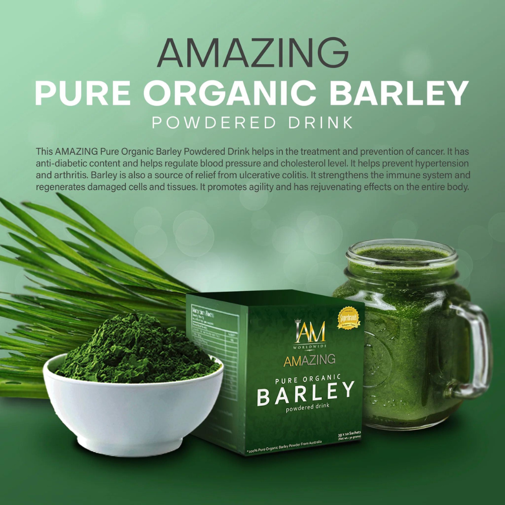 I AM Worldwide Amazing Pure Organic Barley Drink Mix