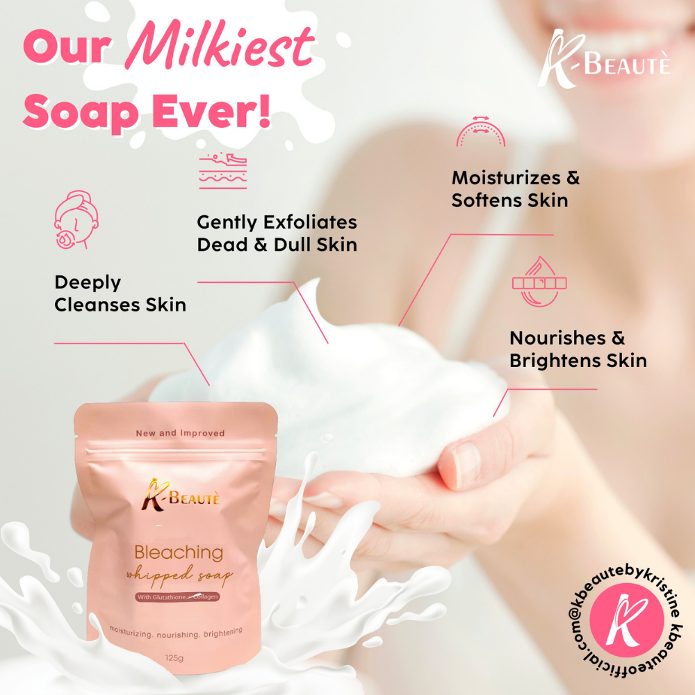 Bleaching Whipped Soap with Glutathione and Collagen