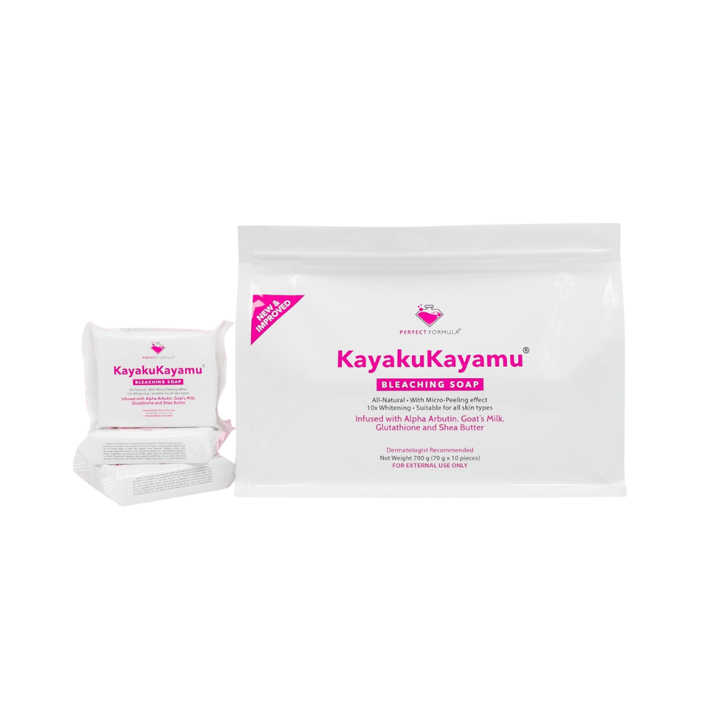 KayakuKayamu bleaching soap packaging on a white background Perfect Formula KayakuKayamu Bleaching Soap 10 bars