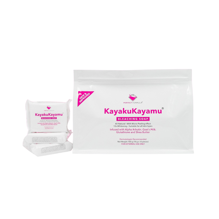KayakuKayamu bleaching soap packaging on a white background Perfect Formula KayakuKayamu Bleaching Soap 10 bars