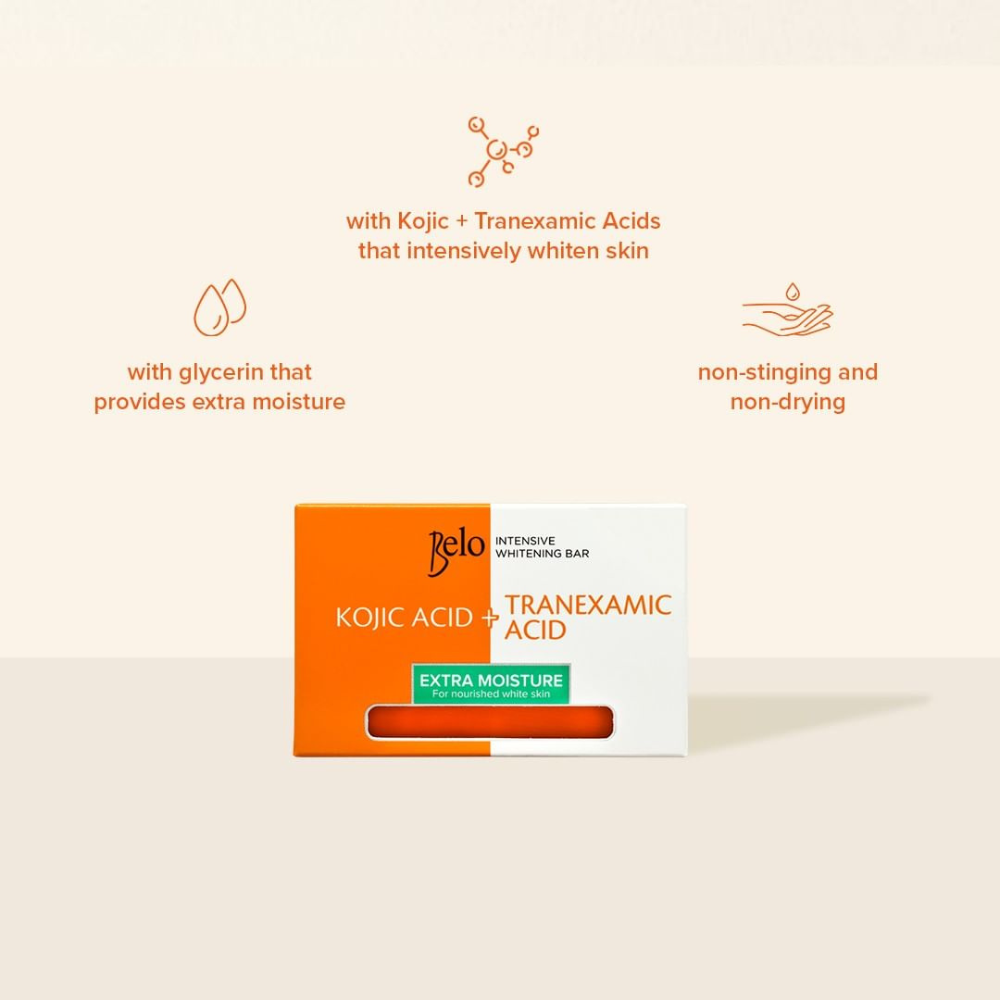 Belo Intensive Whitening Bar Kojic Acid + Tranexamic Acid for Radiant White Skin 65g
