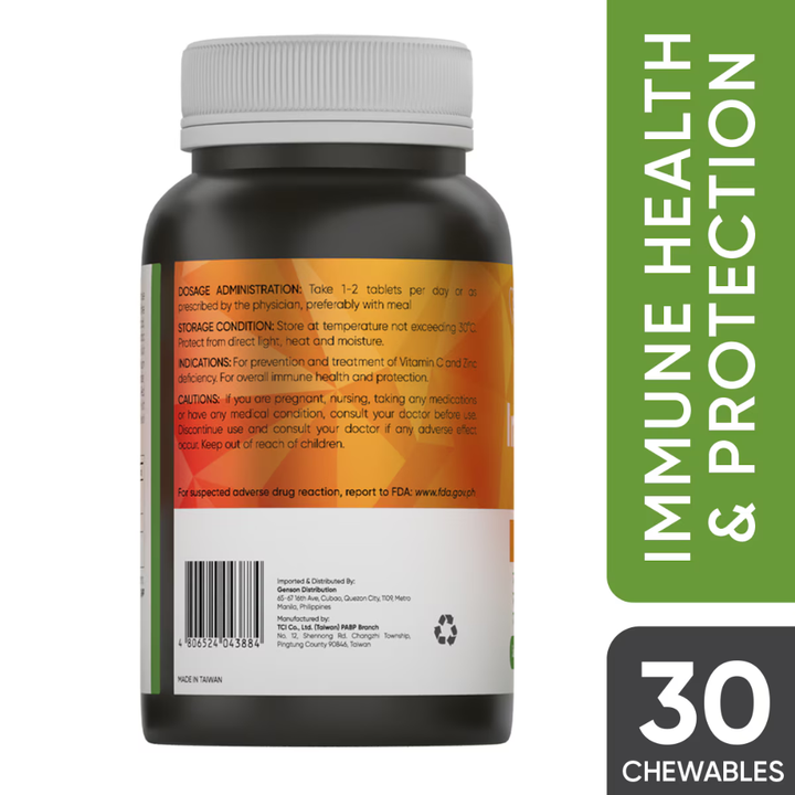 Love Supplements Ascorbic Acid + Selenium + Zinc + Herbs Chewable Tablets Vitamins and Minerals