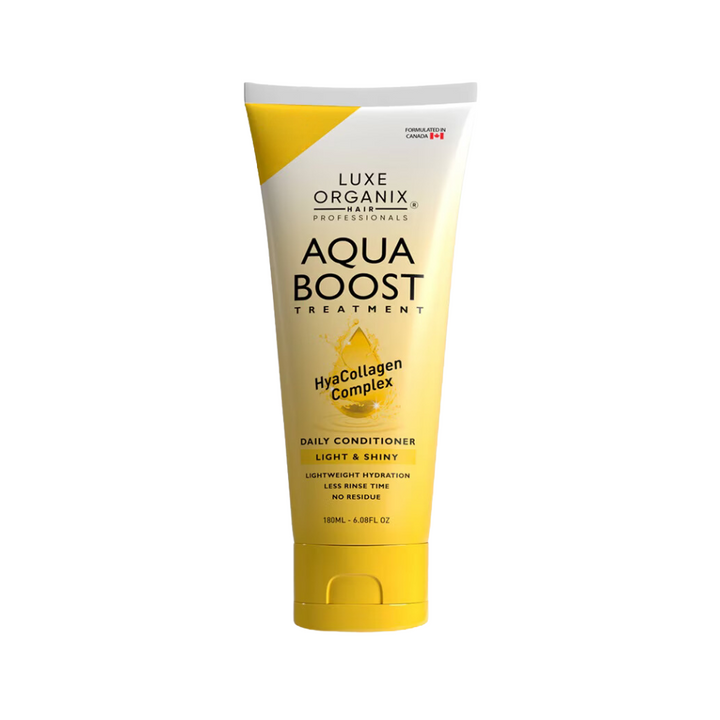 Tube of Luxe Organix Aqua Boost Treatment on a white background