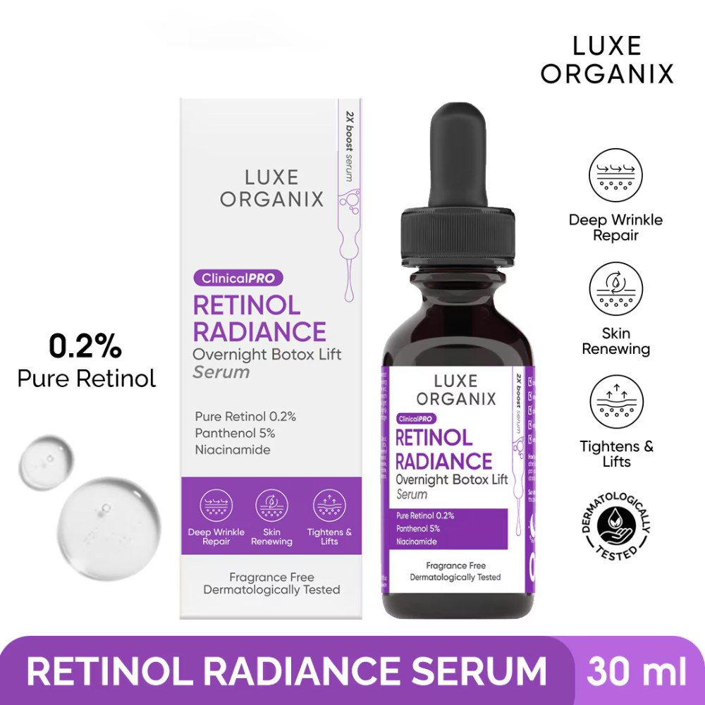 Luxe Organix ClinicalPro Retinol Radiance Overnight Botox Lift Serum 30ml