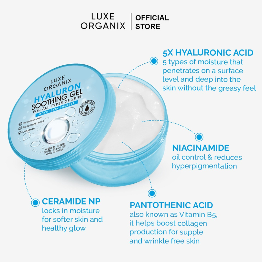 Luxe Organix Hyaluron Soothing Gel Youthful White 200ml Pouch