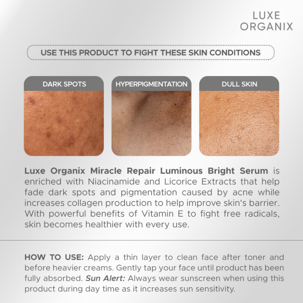 Luxe Organix Miracle Repair Luminous Bright Serum 30ml