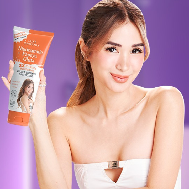Luxe Organix Niacinamide + Papaya Gluta Velvet Salt Scrub Ultra Fine 320g