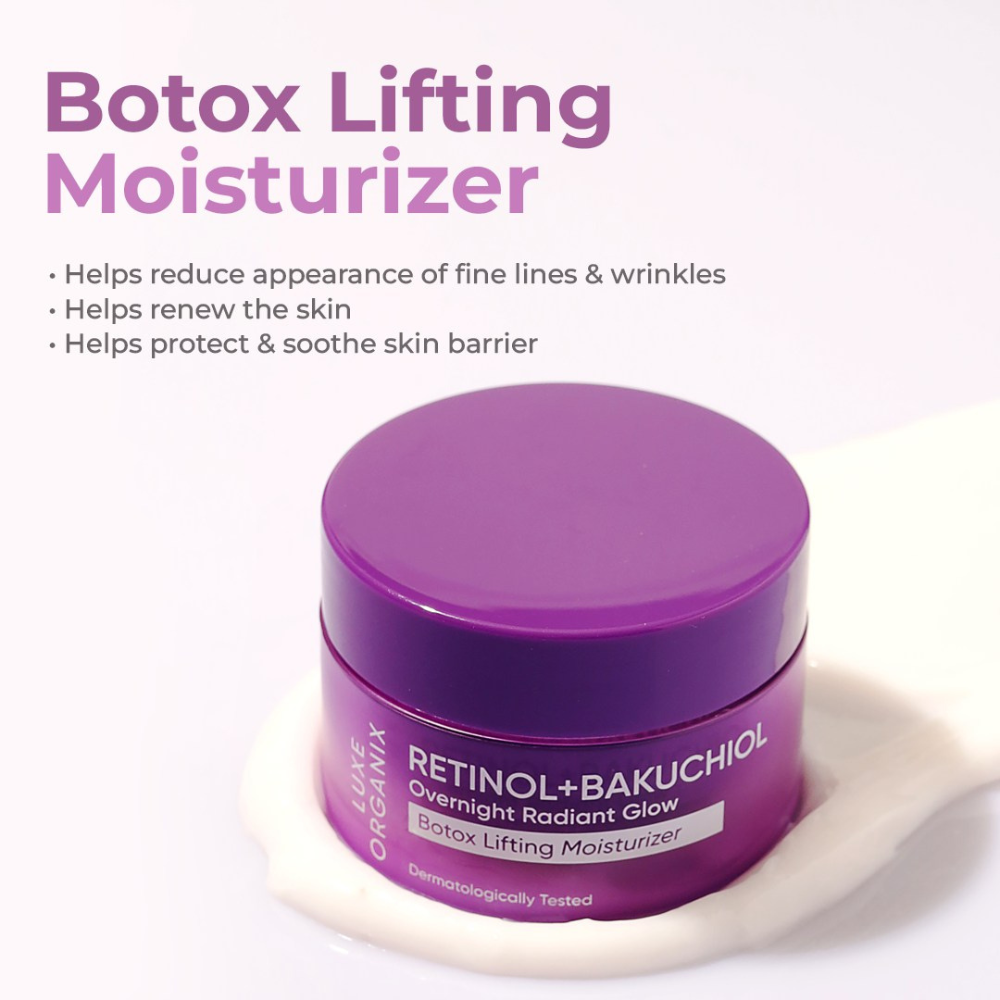 Luxe Organix Retinol + Bakuchiol Overnight Radiant Glow Botox Lifting Moisturizer