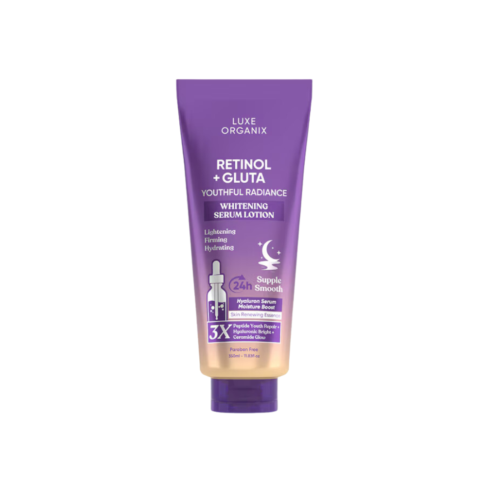 Luxe Organix Retinol + Gluta Youthful Radiance Whitening Serum Lotion 350ml