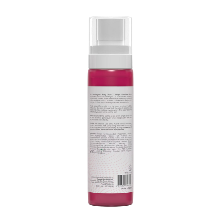 Luxe Organix Rosy Glow 3x Bright Ultra Fine Mist 80ml