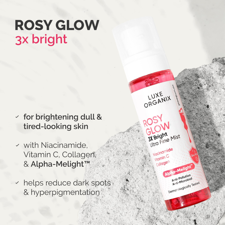 Luxe Organix Rosy Glow 3x Bright Ultra Fine Mist 80ml