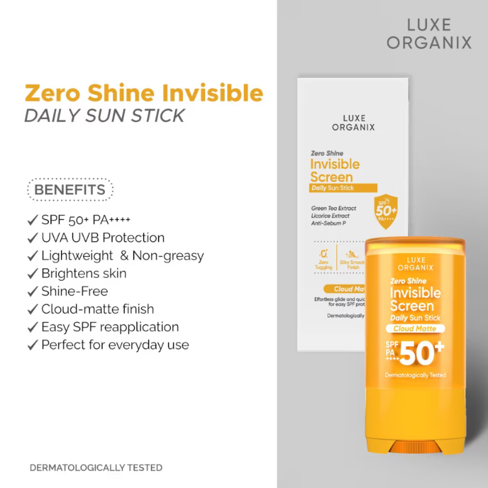 Luxe Organix Zero Shine Invisible Screen Daily Sun Stick -Cloud Matte