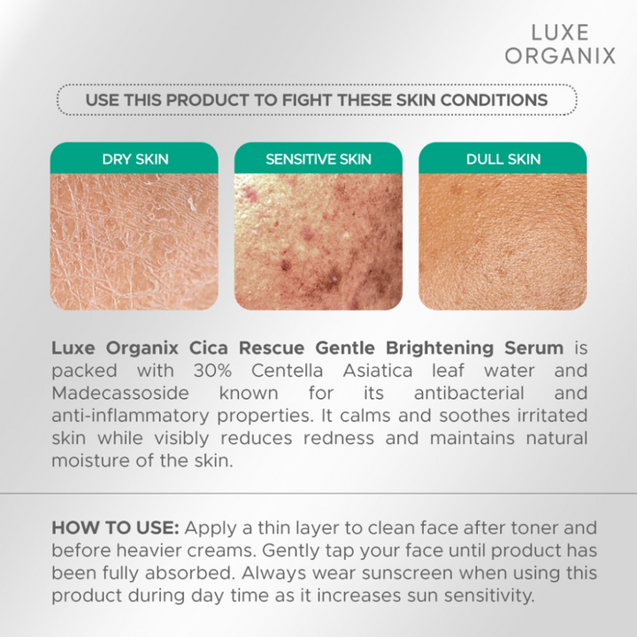 Luxe Organix Cica Rescue Gentle Brightening Serum