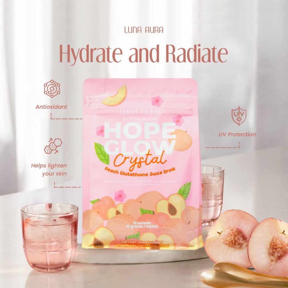 Drinks Best Juice For Skin Complexion Luna Aura Hope Glow Crystal Peach Glutathione Juice Drink – PNY