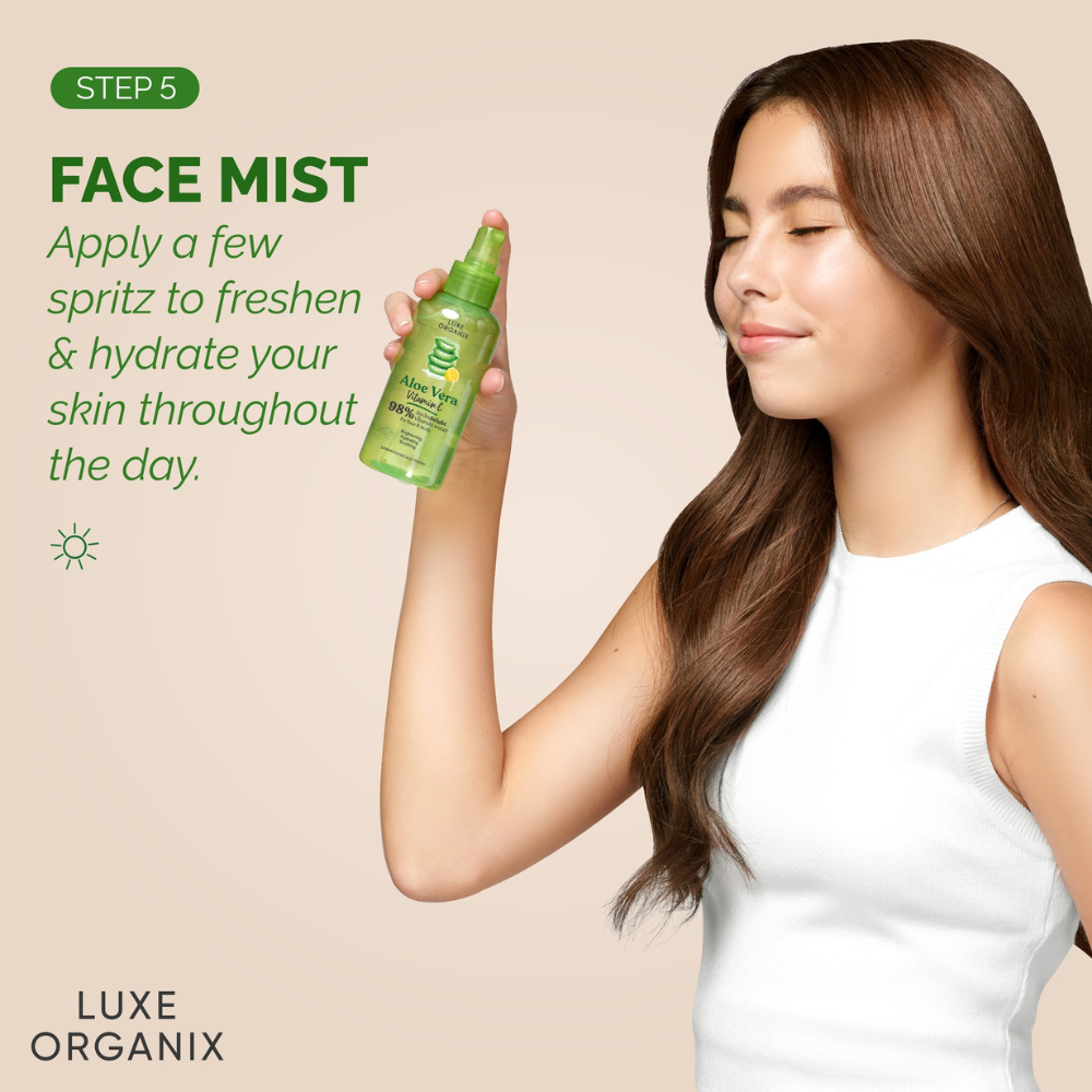 Luxe Organix Aloe Vera Vitamin C Hydrabright Vitamin Water Face and Body MistLuxe Organix Aloe Vera Vitamin C Hydrabright Vitamin Water Face and Body Mist