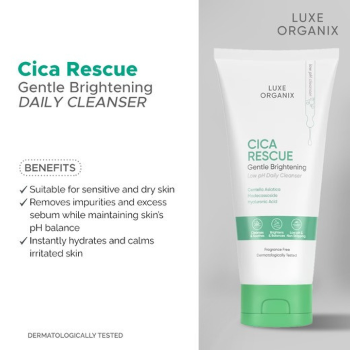 Luxe Organix Cica Rescue Gentle Brightening Cleanser 150g
