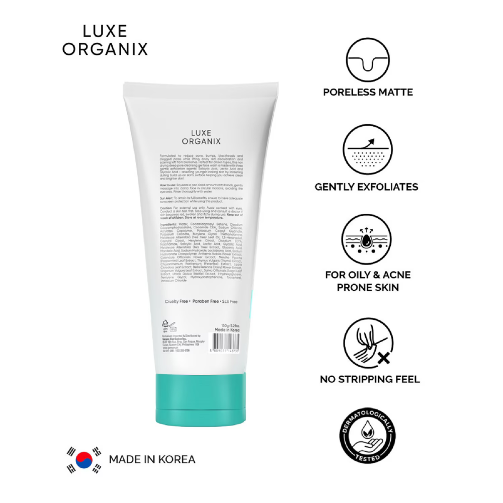 Luxe Organix Miracle Solutions Acne Derm + Gel Cleanser
