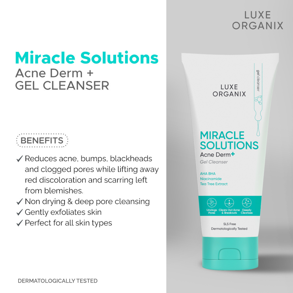 Luxe Organix Miracle Solutions Acne Derm + Gel Cleanser