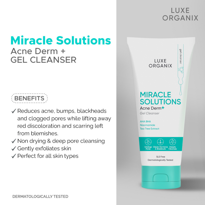 Luxe Organix Miracle Solutions Acne Derm + Gel Cleanser