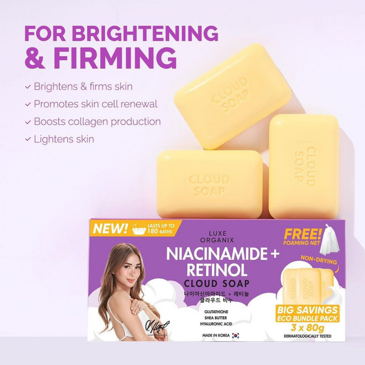 Luxe Organix Niacinamide + Retinol Cloud Soap 180g