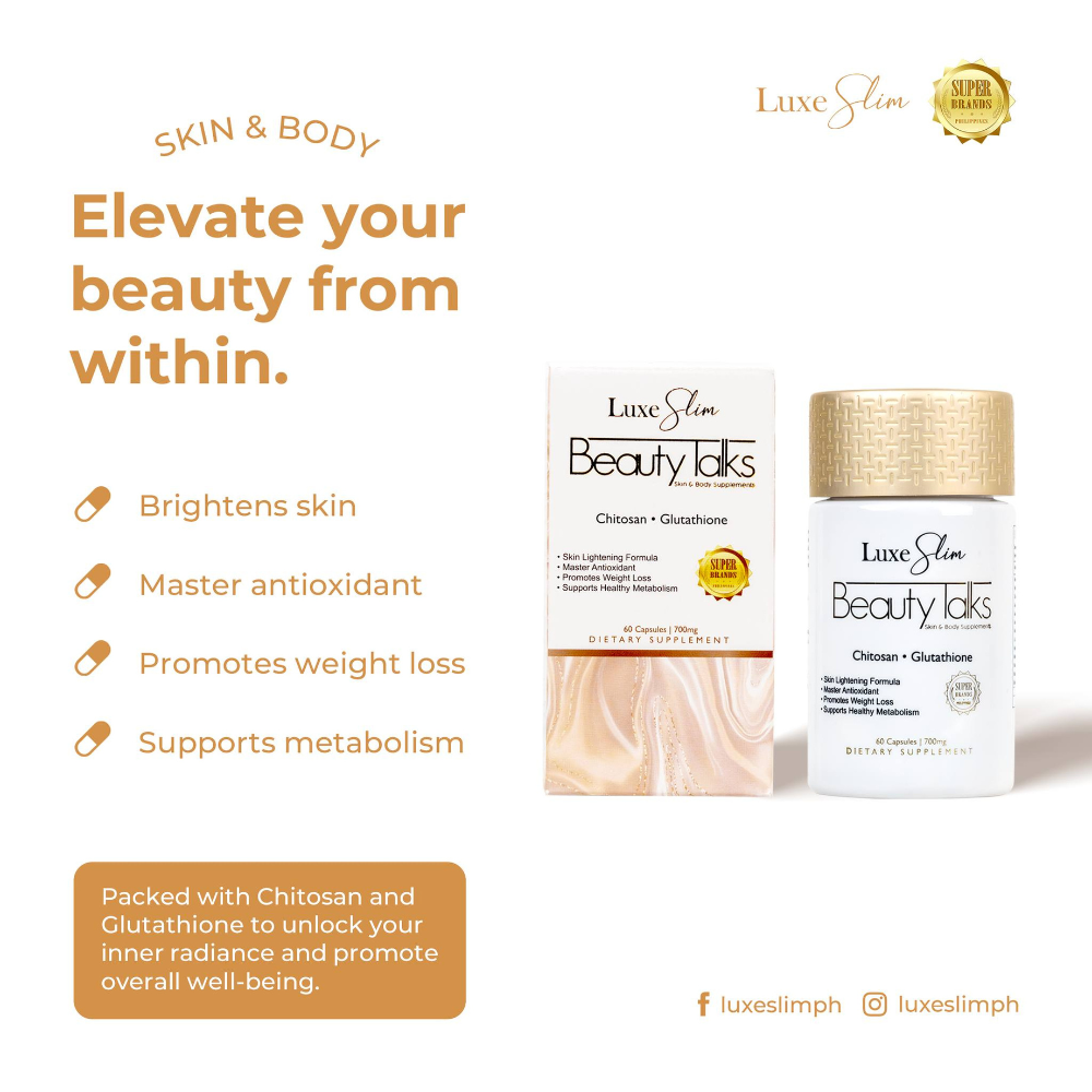 Luxe Slim Beauty Talks Skin and Body Supplements - Chitosan & Glutathione