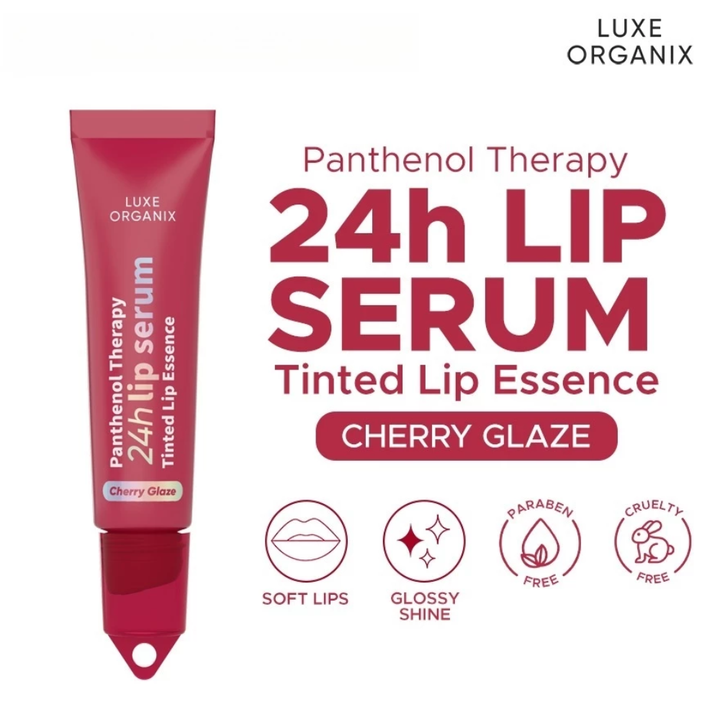 Luxe Organix Panthenol Therapy 24H Lip Serum Tinted Lip Essence Cherry Glaze