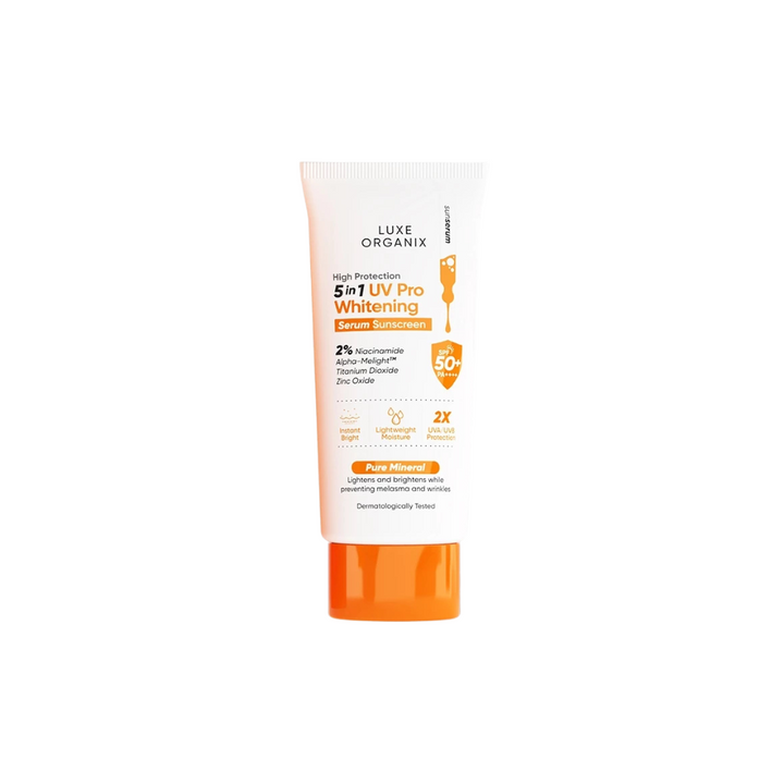 Sunscreen cream with packaging on a white background