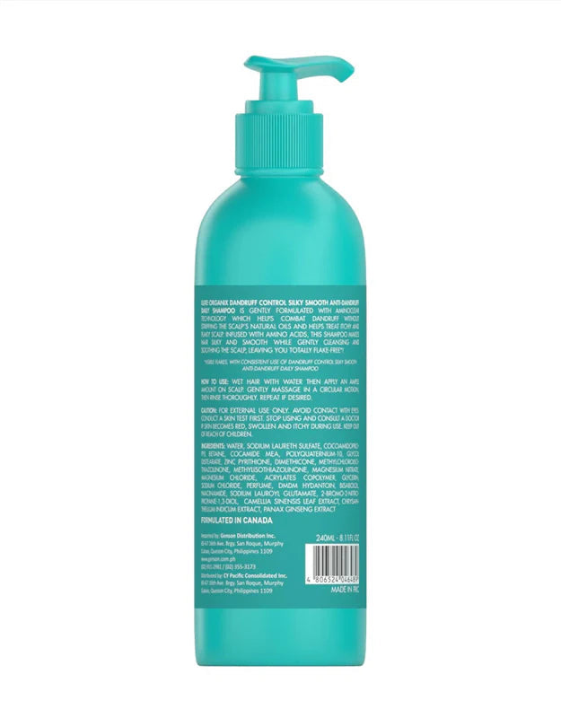 Luxe Organix Dandruff Control Silky Smooth Shampoo 240ml | Paraben-Free & Phthalate-Free