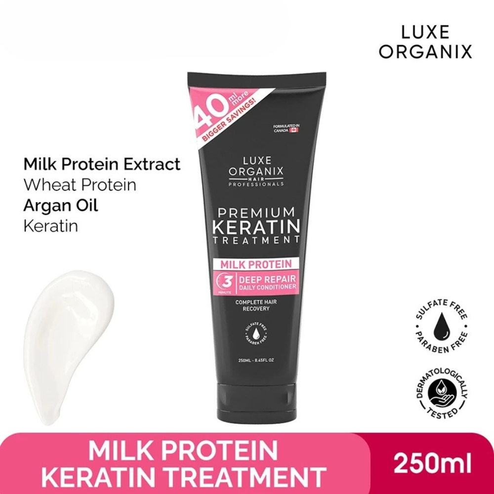 Luxe Organix Milk Protein Premium Keratin Shampoo 250ml | Complete Hair Recovery