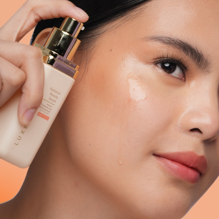 Person applying skincare product to face with a focus on the product and skin texture.