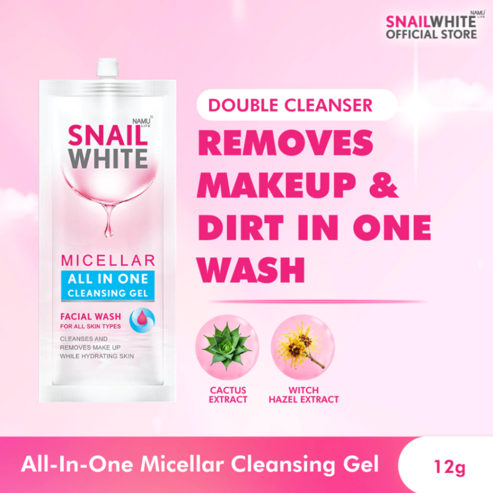 Snailwhite Micellar All In One Cleansing Gel Facial Wash 12g Sachet