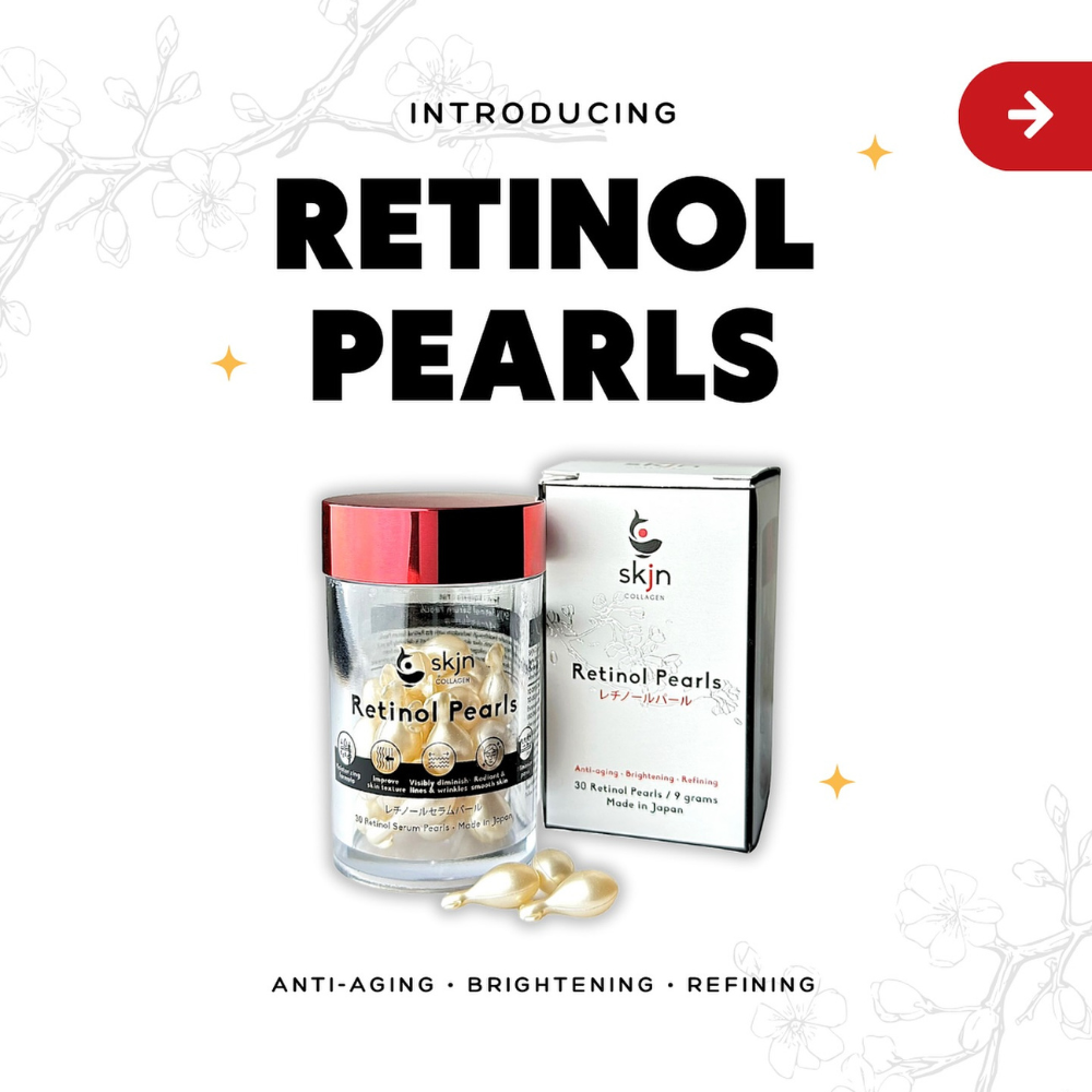 SKJN Collagen Retinol Pearls Anti Aging Brightening Refining Made in Japan