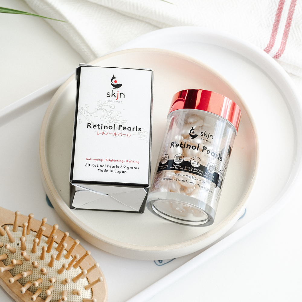 SKJN Collagen Retinol Pearls Anti Aging Brightening Refining Made in Japan