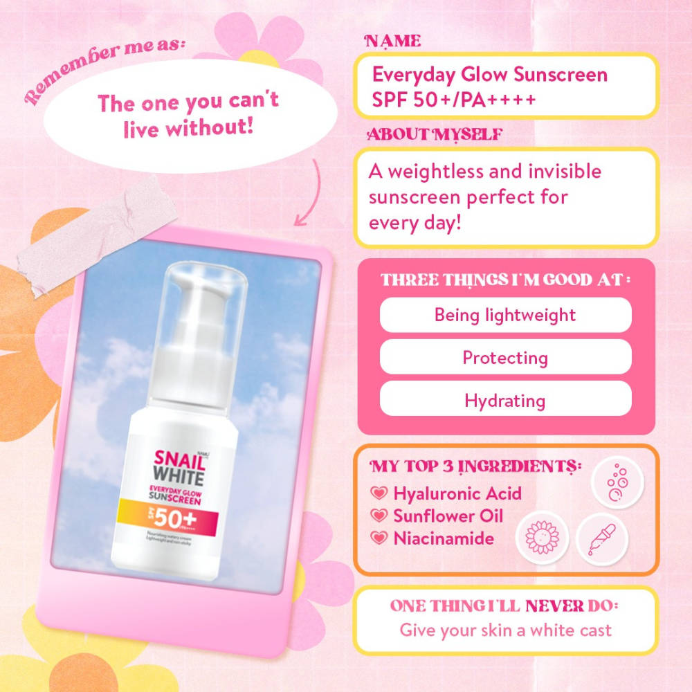 SNAILWHITE Everyday Glow Sunscreen SPF 50