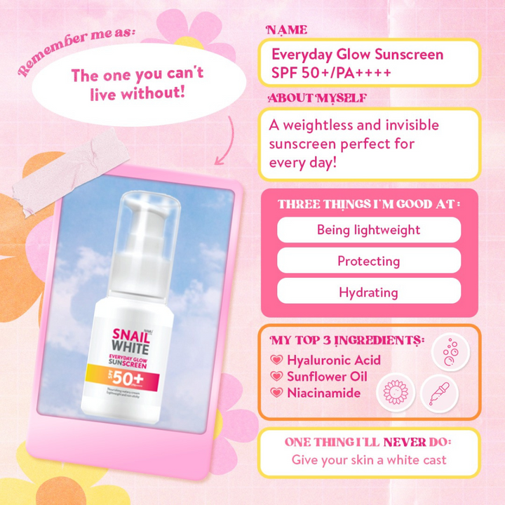 SNAILWHITE Everyday Glow Sunscreen SPF 50